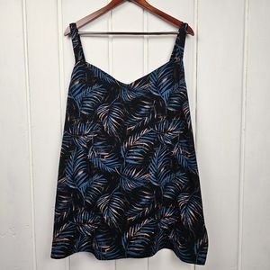 Torrid Black Palms Wide Strap Flowy Flattering Foxy Tank Top Plus Size 6X